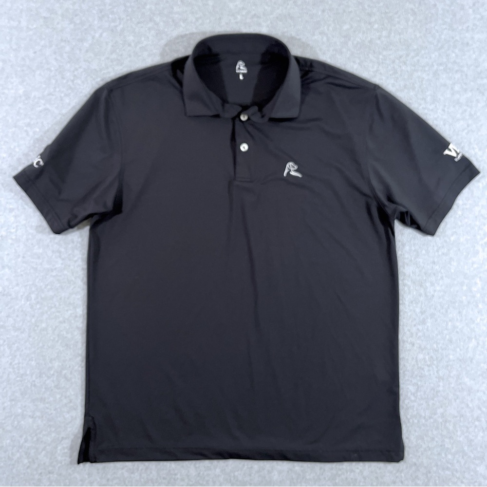 Rhoback Solid Black Mens Performance Polo Short S… - image 1
